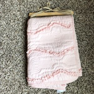 Pink ruffle baby blanket - never used